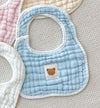 U-shaped blue bear bib