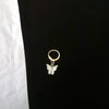 Single white butterfly earring