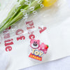 Transparent stand-toy strawberry bear