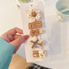 8# coffee color polka dot flower hair clip-5-piece set