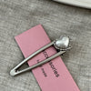 Silver hollow duckbill - heart pearl