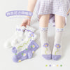 Five pairs of purple tulips / 1-3 years old recommended shoe size 16-19