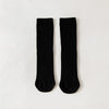 Double needle straight socks - black / no heel (one size fits all)