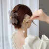 Metal clip butterfly tassel champagne