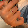 Red heart ring—gold / one size fits all