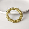 Double-strand telephone cord hair loop-green
