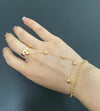 Gold love ring bracelet