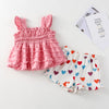 Pink top + love shorts / 90cm