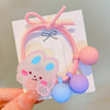 Pink rabbit three beads hair ties