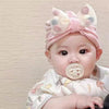 Beige bow pink cap / one size 0-18 months