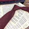 Wine red dot tie hand tied *8cm