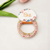 2 pack floral telephone cords-brown+pink