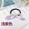 Light purple ribbon bow hair tie