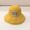 Embroidered bear yellow / 3-8 years old (hat circumference 50-54cm) + windproof rope
