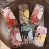 Children's rubber band box small size does not hurt hair autumn and winter Morandi color baby small leather ring tie head rope baby girl hair ring