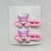 9# pink clip purple kulomi 1 pair / with packaging