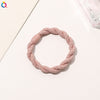 Pure color twist hair rope - pink / qiyue factory direct sales