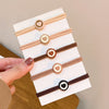 3#round milk coffee color rubber band-set of 5