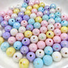 Luminous solid color straight hole beads-pink