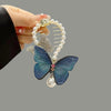 J18 blue embroidery butterfly