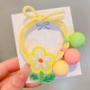 Yellow flower three-bead hair tie