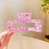 Pink love transparent rectangular clip