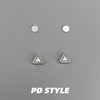 Triangular silver ear clip [with magnet sheet]
