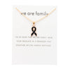 White card with black ribbon