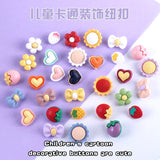 Children's cartoon candy color Korean version ins flower button baby sweater bottoming cardigan coat button decorative buckle