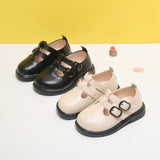 Maibu Bear Retro Girls Shoes Small Leather Shoes Spring and Autumn Girls Baby Princess Shoes Baby Children Simple Toddler