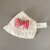 White-red plaid pillow knot / s-head circumference 35-42cm [0-10 months]