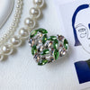 Transparent bracket-full of diamond love-white and green