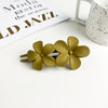 Frosted double flowers - yellow / plastic/resin
