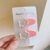 1# light pink small flower hair clip-2 packs
