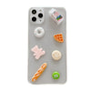 Transparent epoxy waffle long bread bear / iphone11