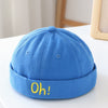 Letter oh embroidery blue / 5 months-3 years old (hat circumference 45-51cm)
