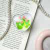 Crystal glass holder - hand painted tulips / white stand