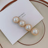 Four pearl hair clip / 14k