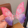 Pink purple butterfly hair clip