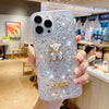 High shiny sequins - diamond bear - silver / iphone 7/8/se 2020