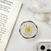 Epoxy stand-twist circle real flower-yellow