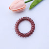 Transparent telephone cord hair ring - red coffee
