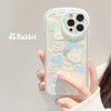 Transparent watercolor blue heart rabbit / 14promax