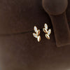 Leaf earrings-white gold