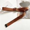 Silver square buckle (brown) / 110cm