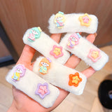 Japan and South Korea's new baby knock cute plush cartoon star hairpin girl children's hair accessories do not hurt hair bangs clip BB chuck
