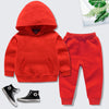 Red + red solid color hooded sweater suit / 90cm