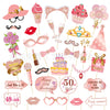 Rose gold 50 years old / 33 pcs rose gold dusting birthday photo props