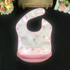 Full snap split bib pink zoo