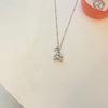 Bear white diamond necklace